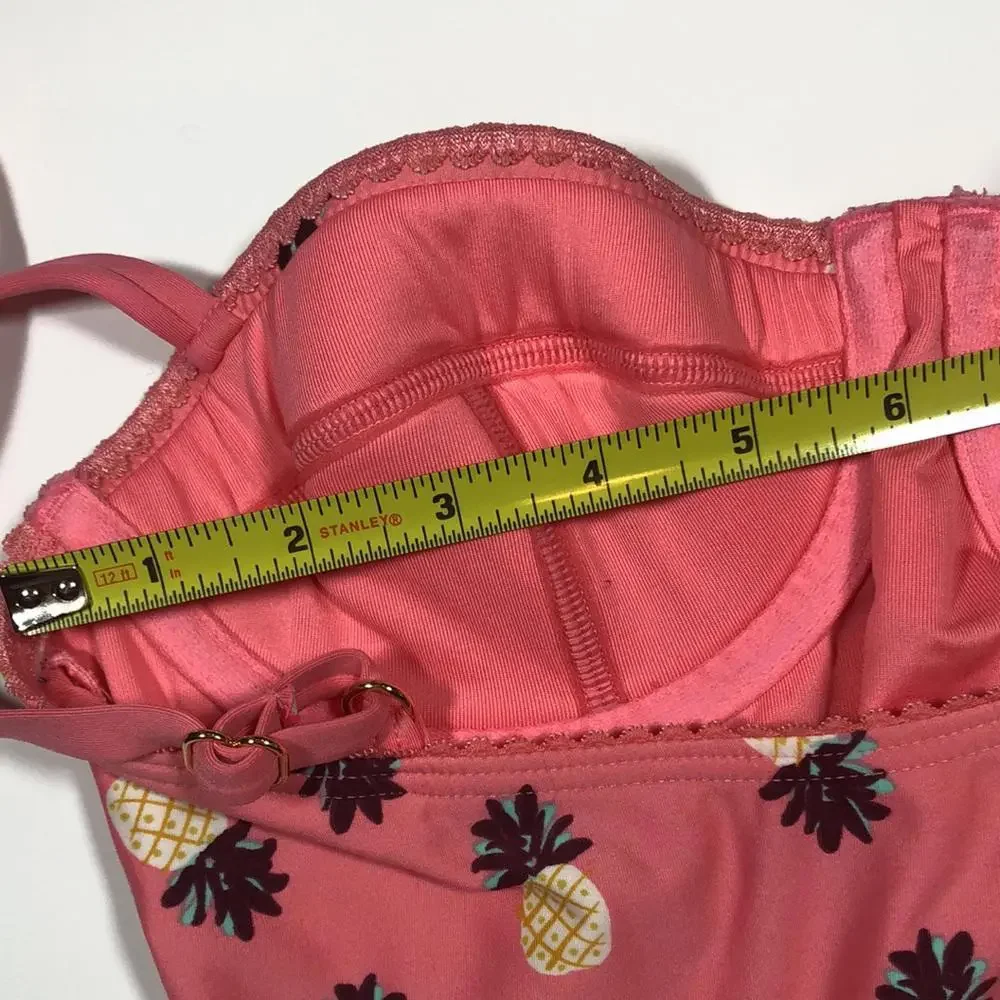 Kate Spade Pineapple Peach Coral Pink One Piece Bathing Suit 🍍 XS - Picture 8 of 9